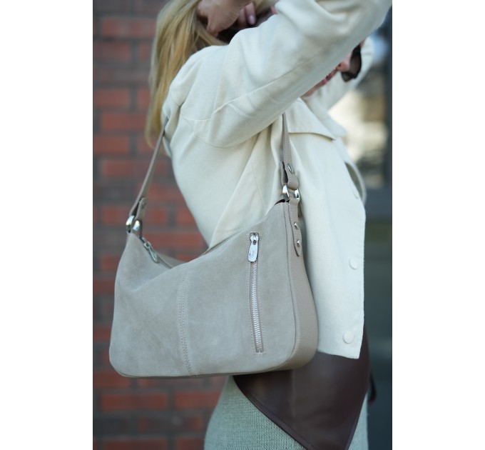 Сумка жіноча з натуральної шкіри бежева Vito Torelli 1068 6019/1075