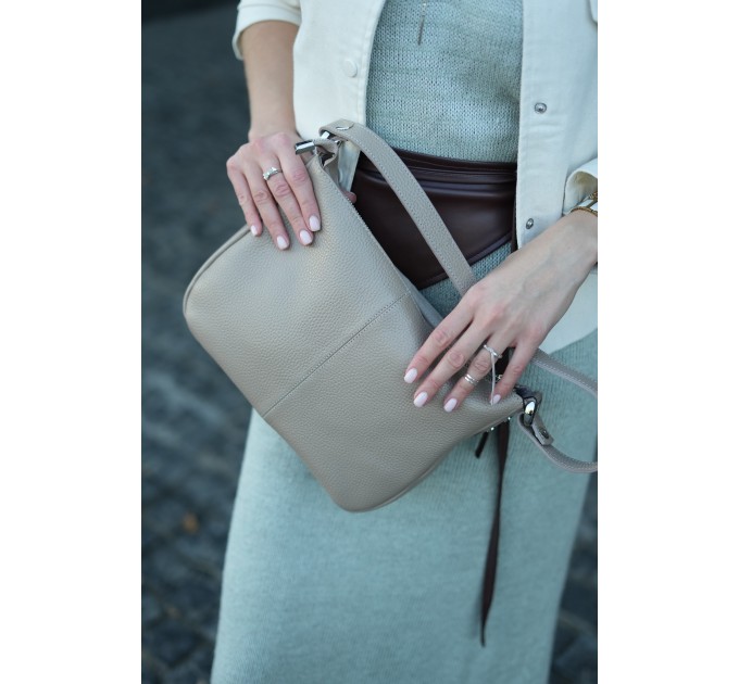 Сумка жіноча з натуральної шкіри бежева Vito Torelli 1068 6019/1075