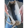 Жіноча сумка-портфель з натуральної шкіри сіро-бежева BAGS4LIFE 721 з ремінцем та ручкою