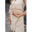 Жіноча сумка крос-боді з натуральної шкіри бежева BAGS4LIFE 5126 з клапаном