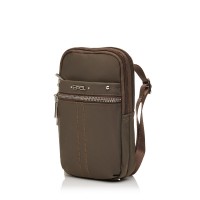 Сумка жіноча з поліестера коричнева EPOL 6102-06 вертикальна