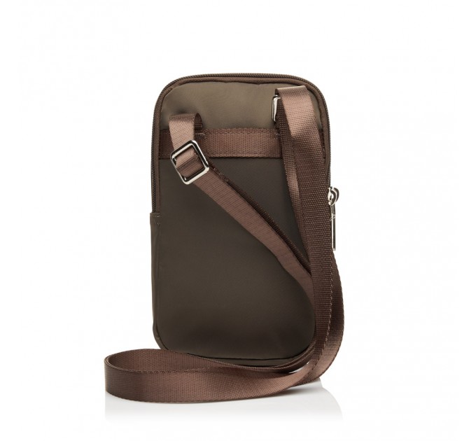 Сумка женская из полиэстера коричневая EPOL 6102-06 вертикальная