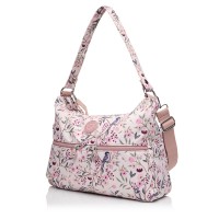 Сумка хобо жіноча з поліестера рожевий принт BAGS4LIFE 91102 з довгою ручкою