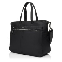 Жіноча ділова сумка-месенджер з поліестера чорна EPOL 6102-02 з довгою ручкою