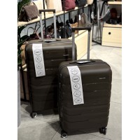 Чемодан средний пластиковый BAGS4LIFE PP кофе