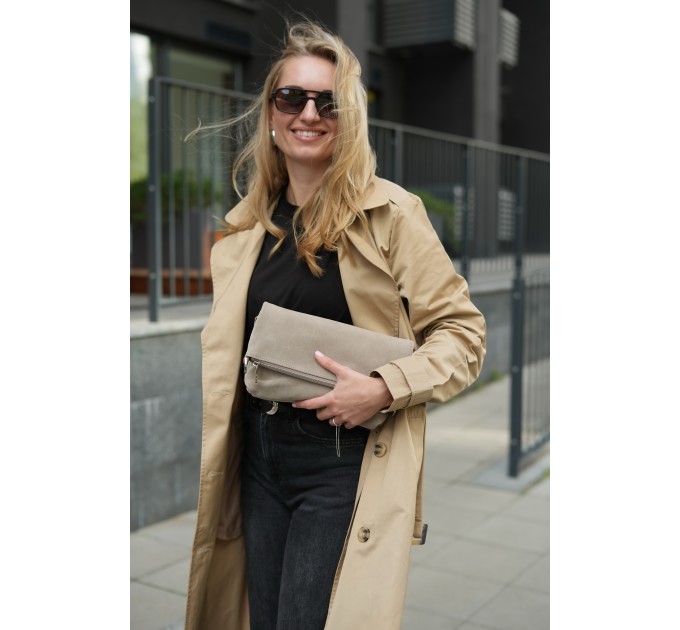 Сумка жіноча з натуральної шкіри бежева Vito Torelli 1008 6026/1075 замша пісок