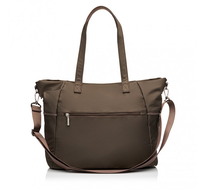 Женская сумка-шоппер из полиэстера коричневая EPOL 6098-04