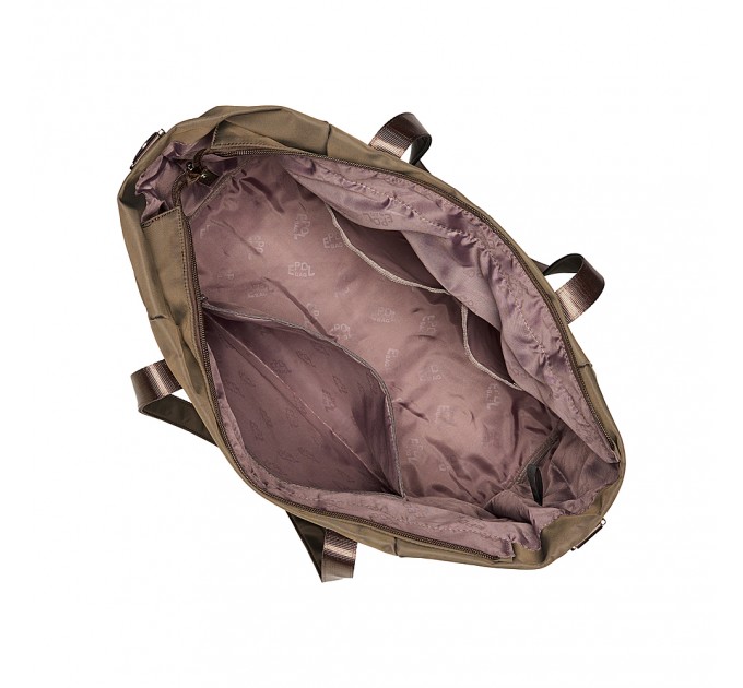 Женская сумка-шоппер из полиэстера коричневая EPOL 6098-04