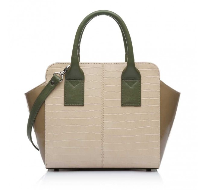 Кожаная сумка для женщин Vito Torelli 1010 мини бежевая кроко