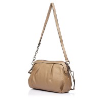 Женская сумка-клатч из натуральной кожи бежевая BAGS4LIFE 6688