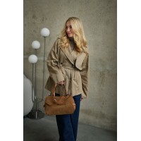 Сумка жіноча з натуральної шкіри та замші руда BAGS4LIFE 9880-1 з ремінцями та брелоком Сумка жіноча з натуральної шкіри та замші руда BAGS4LIFE 9880-1 з ремінцями та брелоком