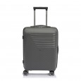 Чемодан маленький пластиковый, ручная кладь BAGS4LIFE PP720 темно-серый