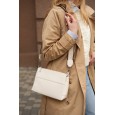 Женская сумка-месенджер из натуральной кожи молочная BAGS4LIFE 6065 прямоугольная