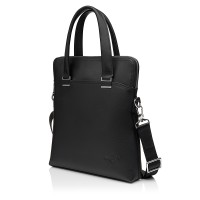 Чоловіча сумка-портфель з натуральної шкіри чорна BAGS4LIFE MAN 9617-1 з двома ручками