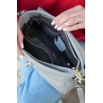 Жіноча сумка крос-боді з натуральної шкіри світло-сіра BAGS4LIFE 2078 з клапаном та застібкою