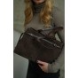 Сумка жіноча з натуральної шкіри та замші коричнева BAGS4LIFE 5139 з ремінцями