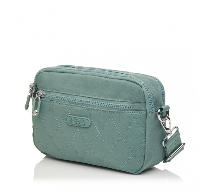 Сумка жіноча з полиэстера зелена BAGS4LIFE 88006 стьобана кишеня