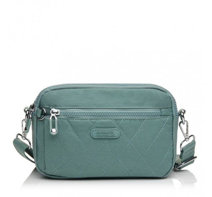 Сумка жіноча з полиэстера зелена BAGS4LIFE 88006 стьобана кишеня