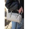 Жіноча сумка з натуральної шкіри біло-сіра BAGS4LIFE 8208