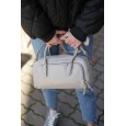 Жіноча сумка з натуральної шкіри біло-сіра BAGS4LIFE 8208