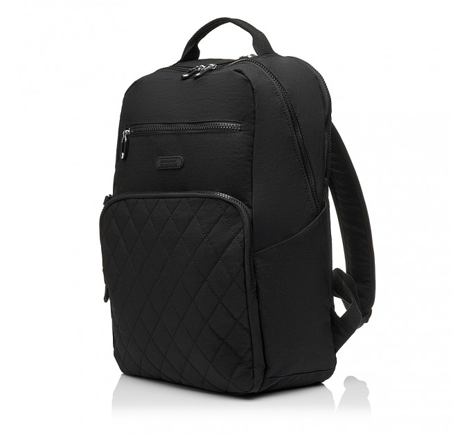 Рюкзак женский из полиэстера черный BAGS4LIFE 88001 со стеганным карманом