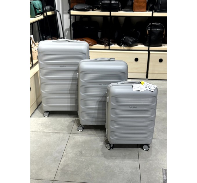 Велика валіза з поліпропілену BAGS4LIFE PP920 сіра
