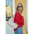 Женская сумка-хобо с натуральной кожи серо-бежевая BAGS4LIFE 8599