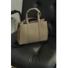 Женская сумка из натуральной кожи серо-бежевая BAGS4LIFE 5112 прямоугол. с ручками