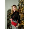 Женская сумка кросс-боди из натуральной кожи красная BAGS4LIFE 22001 с брелоком