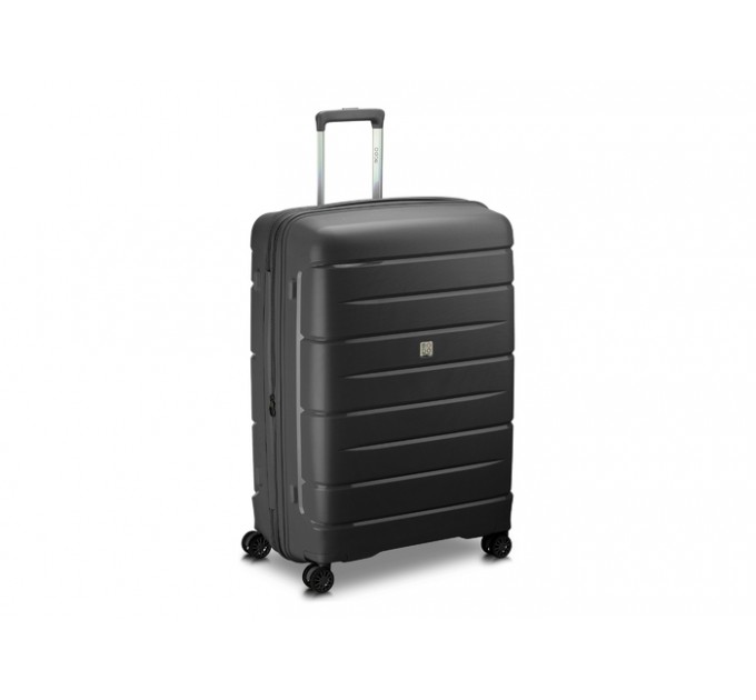 Чемодан большой пластиковый черный Roncato Modo Starlight 423451/01 с расширением