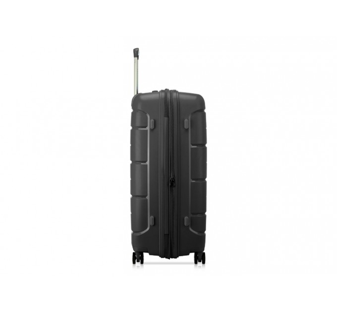 Чемодан большой пластиковый черный Roncato Modo Starlight 423451/01 с расширением
