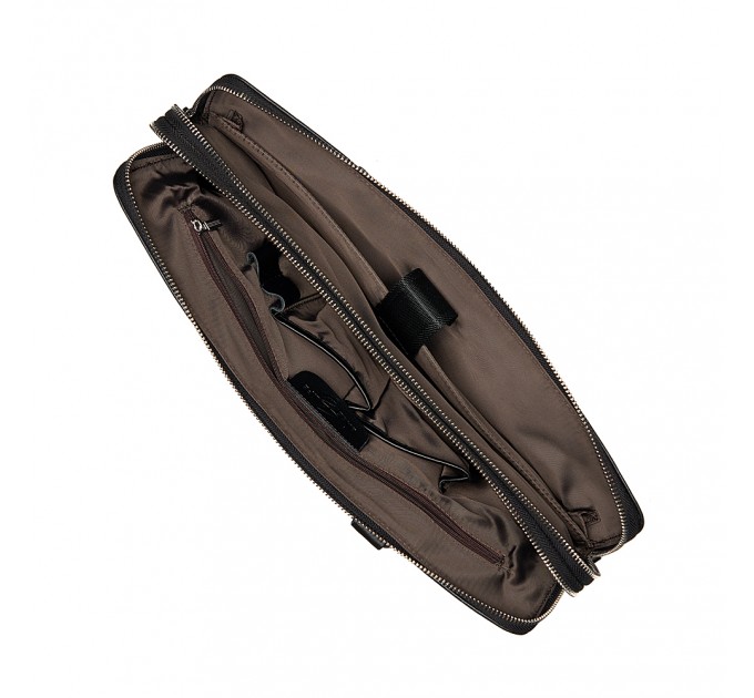 Чоловіча сумка-портфель з натуральної шкіри чорна BAGS4LIFE MAN 9580-3 з короткими ручками