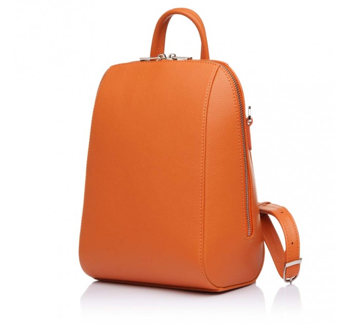 Рюкзак жіночий з натуральної шкіри помаранчевий Vito Torelli 1012 міні УЦІНКА