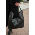 Женская сумка-мешок из натуральной кожи черная BAGS4LIFE 9779