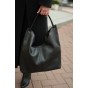 Жіноча сумка-мішок з натуральної шкіри чорна BAGS4LIFE 9779