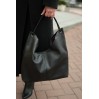 Женская сумка-мешок из натуральной кожи черная BAGS4LIFE 9779