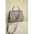 Женская сумка-портфель из натуральной кожи темно-бежевая BAGS4LIFE 79030 с клапаном и ручкой