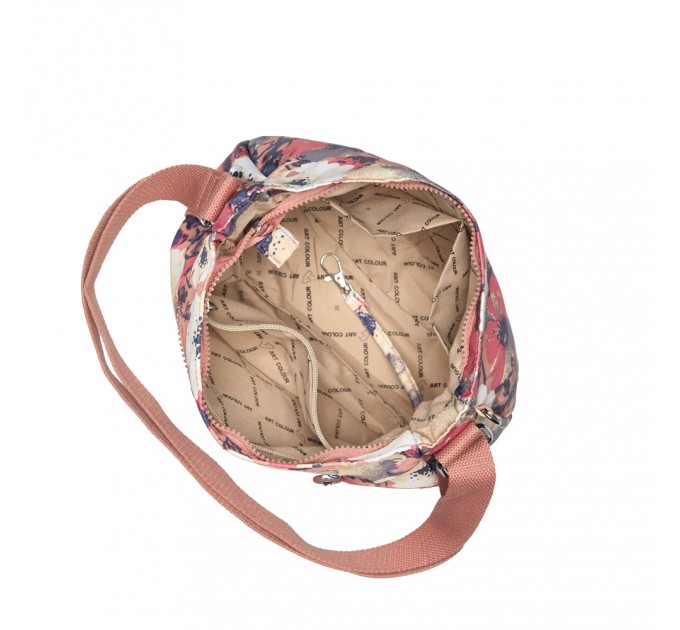Сумка крос-боді жіноча з поліестера рожевий принт BAGS4LIFE 91405