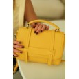 Женская сумка из натуральной кожи желтая BAGS4LIFE 99053 мал. с клапаном и ремешками