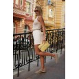 Сумка жіноча шкіряна лимонна Vito Torelli 1088 5035/2120 з лаковою вставкою
