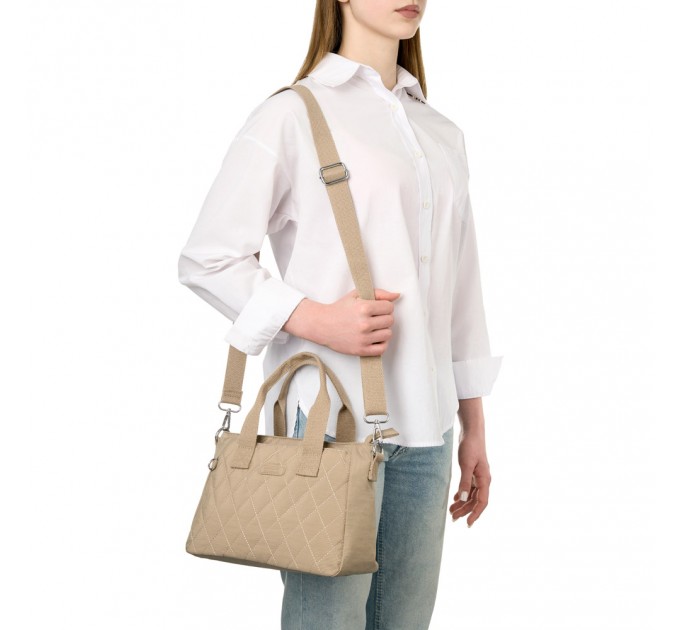 Женская сумка-тоут из полиэстера бежевая BAGS4LIFE 88008 с ручками