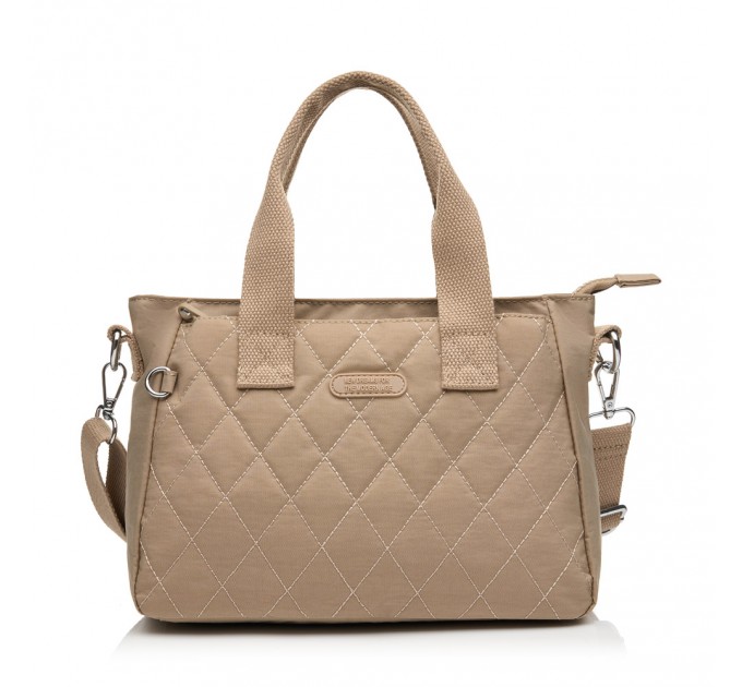 Женская сумка-тоут из полиэстера бежевая BAGS4LIFE 88008 с ручками