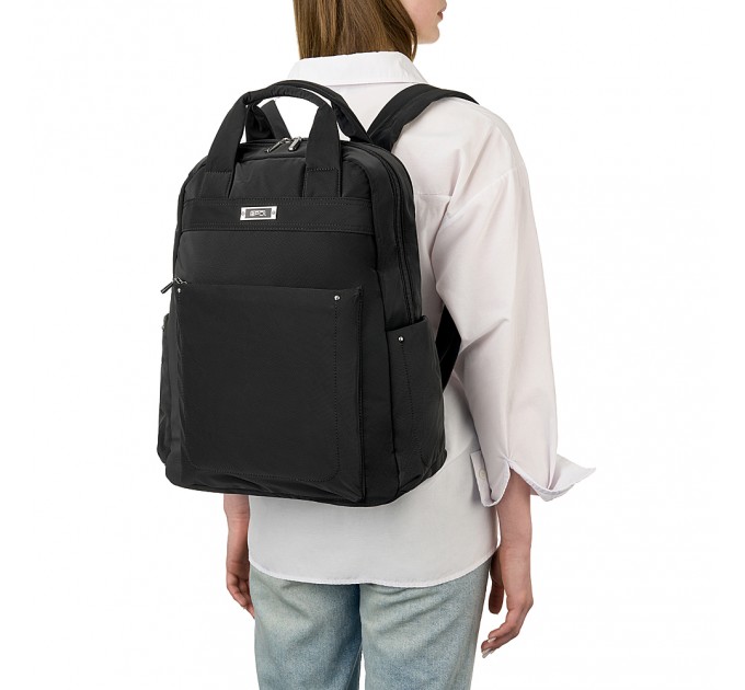 Рюкзак женский из полиэстера черный EPOL 6116-05 с ручками