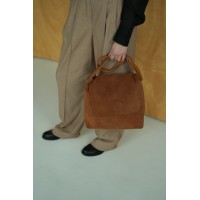 Женская сумка-хобо из натураьной кожи и замши рыжая Vito Torelli 1106 6020/1214 с клапаном Женская сумка-хобо из натураьной кожи и замши рыжая Vito Torelli 1106 6020/1214 с клапаном