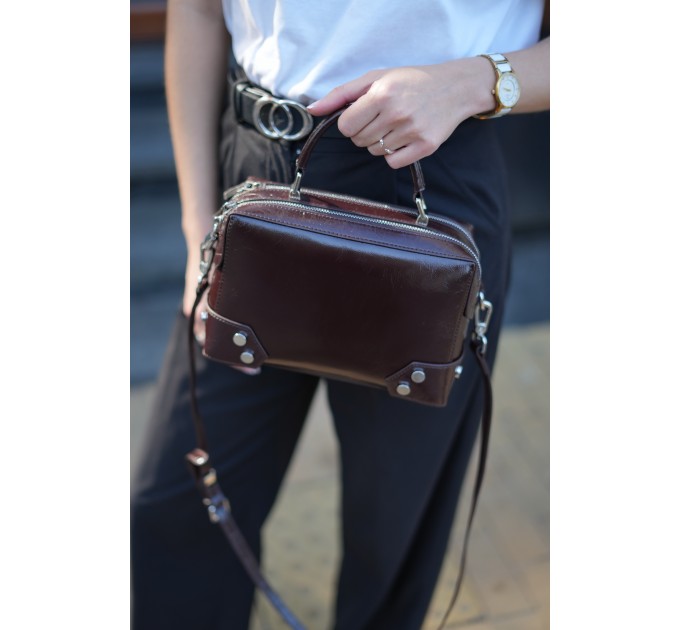 Сумка женская из натуральной кожи коричневая BAGS4LIFE 1202-1