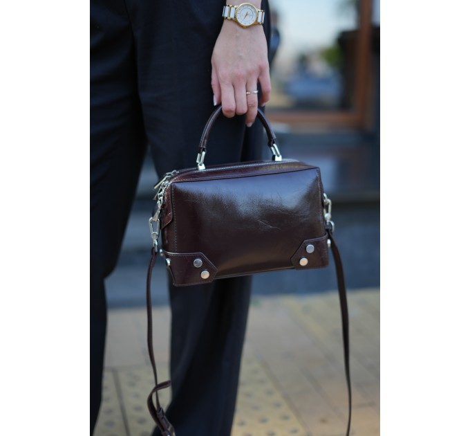 Сумка женская из натуральной кожи коричневая BAGS4LIFE 1202-1