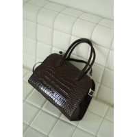 Жіноча сумка-багет з натуральної шкіри коричнева BAGS4LIFE 7712 з двома ручками