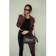 Женская сумка-багет из натуральной кожи коричневая BAGS4LIFE 7712 с двумя ручками