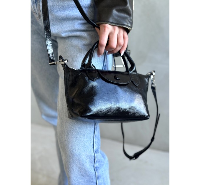 Сумка жіноча з натуральної шкіри чорна BAGS4LIFE 77158