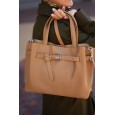 Сумка женская кожанная бежевая BAGS4LIFE (T) 6013# с ремешком